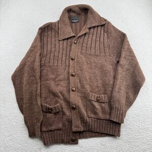 Vintage JC Penny Grandma Sweater Womens Large Brown Virgin Wintuk Orlon Acrylic